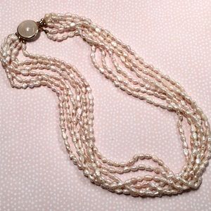Iridescent Cultured Seed Pearl Necklace
